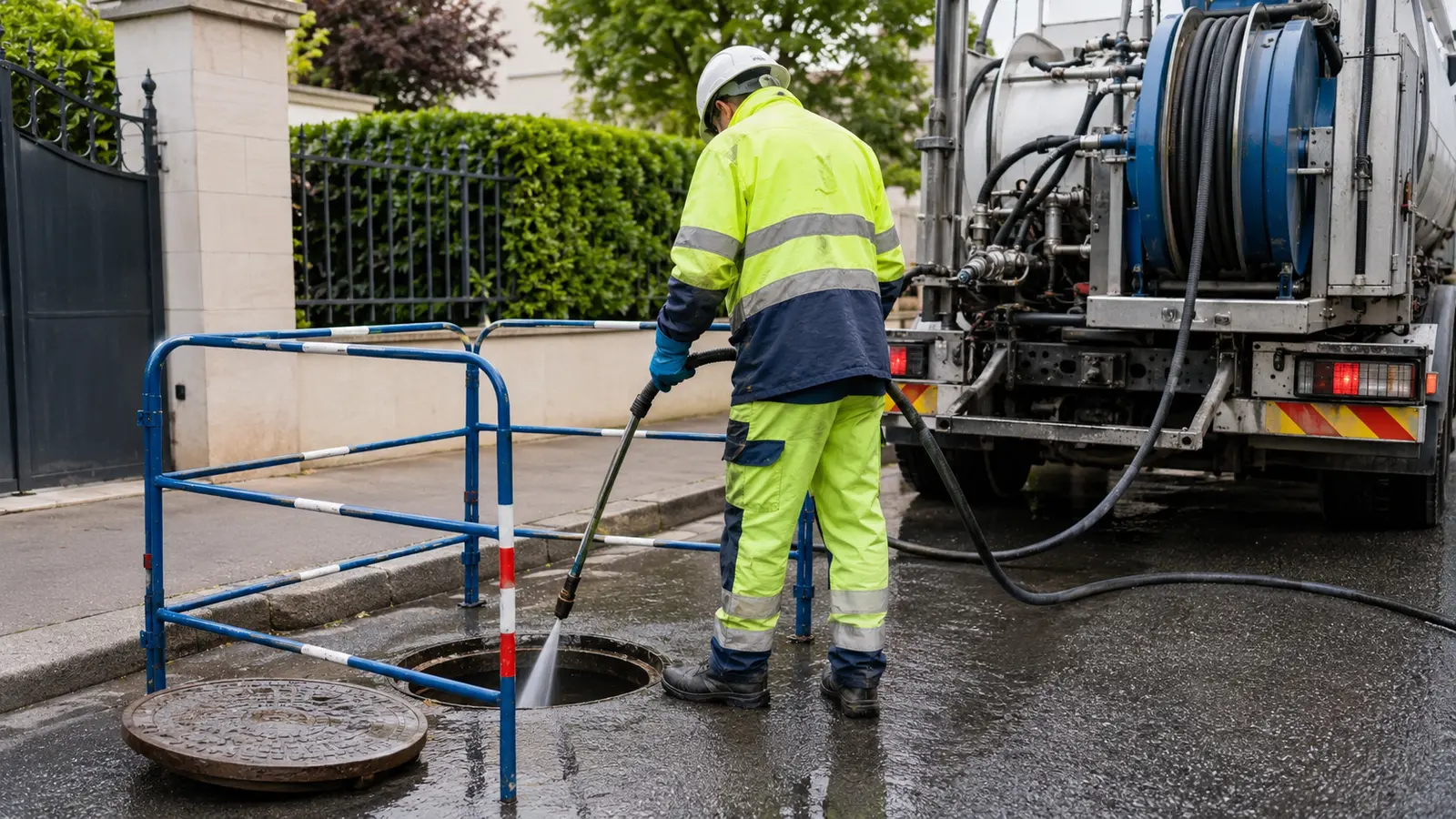 Curage haute pression d’une canalisation