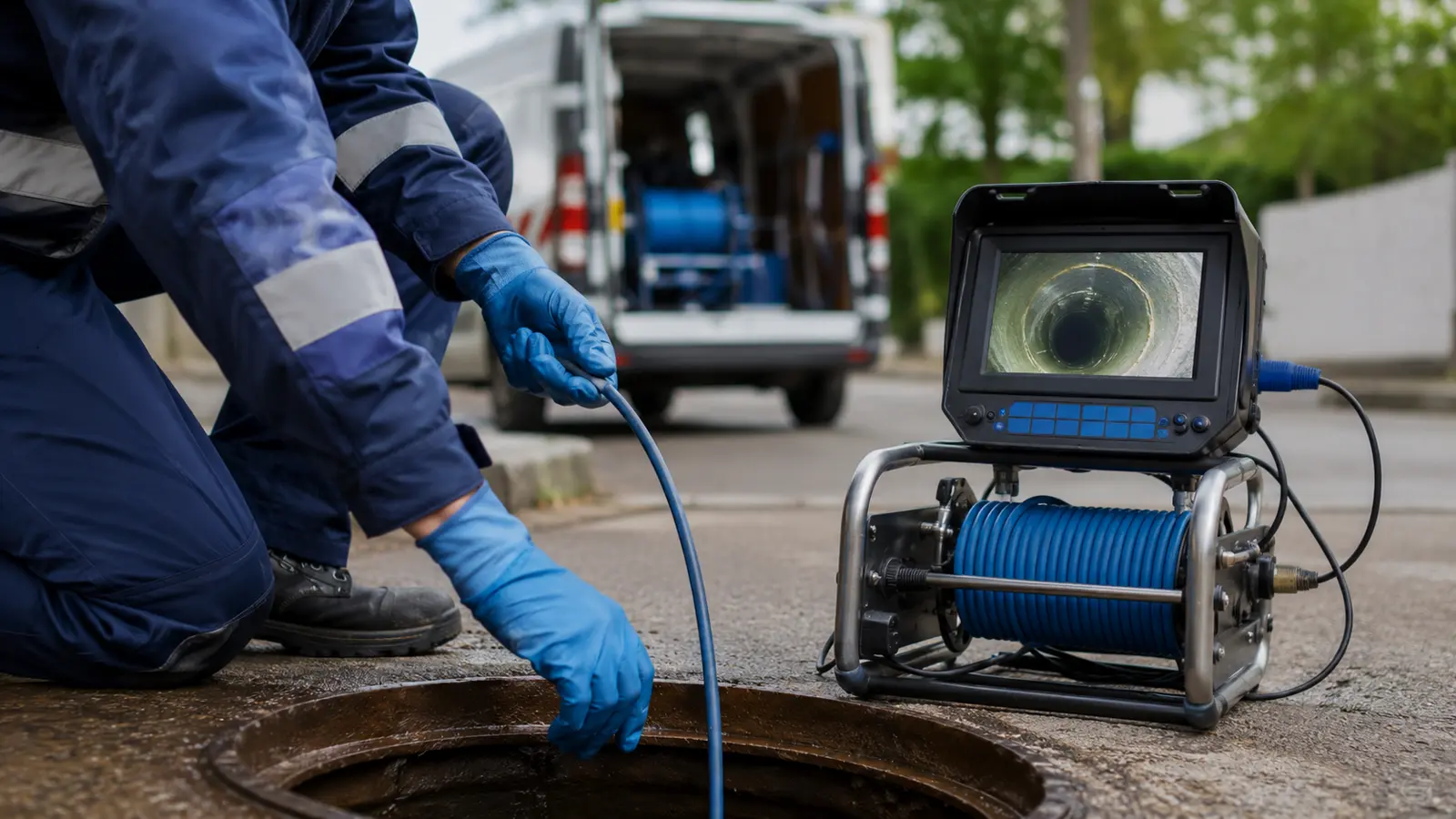 Inspection télévisée d’une canalisation par caméra ITV